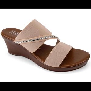 ITALIAN SHOEMAKERS Marcia Elastic Wedge Sandal Size 11 New